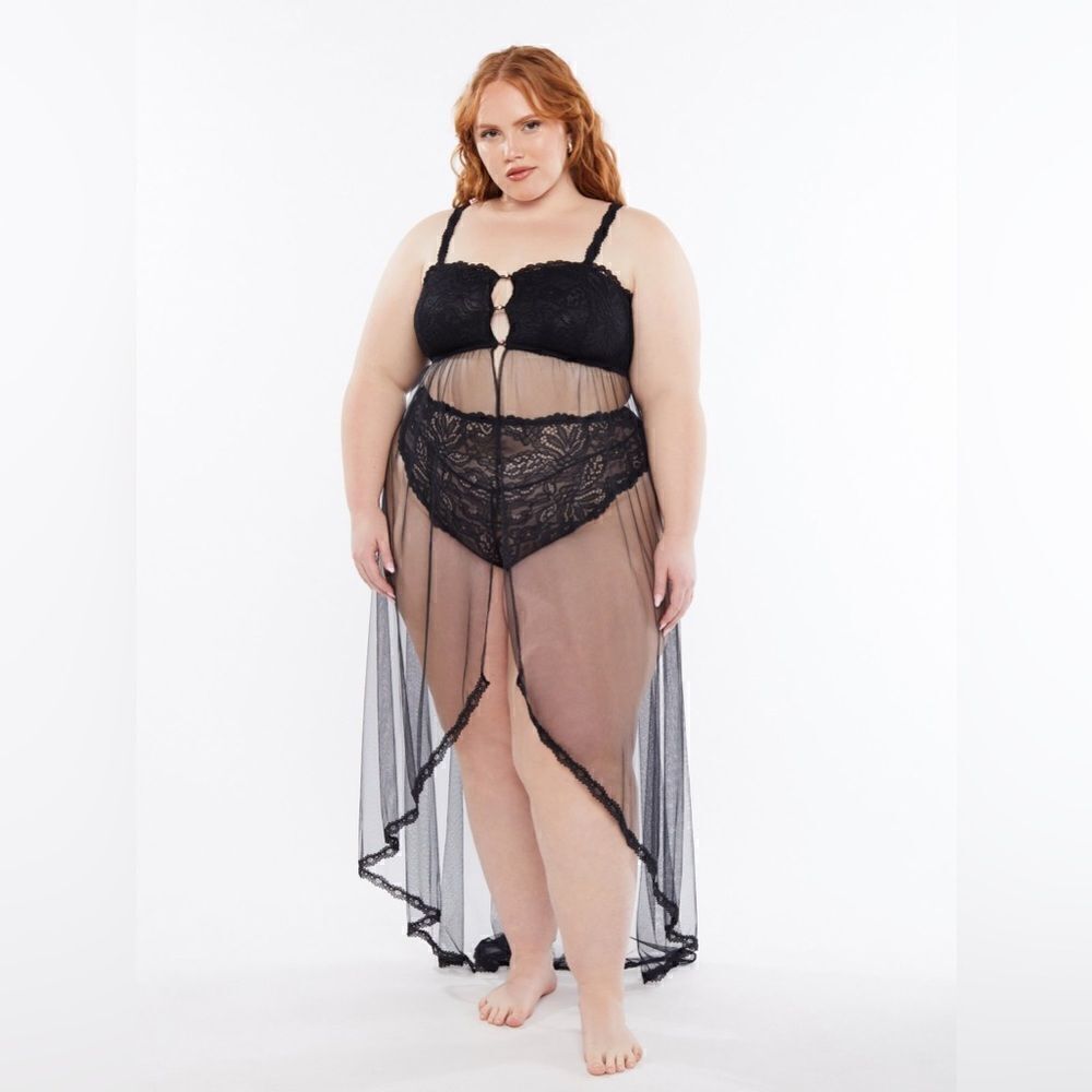 Fenty Lace and Tulle Sheer Maxi Slip